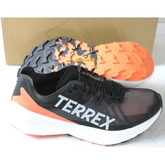 Adidas Women's Terrex Agravic Speed Trail Running Shoes Grey Orange Sizes NIB - Picture 2 of 5